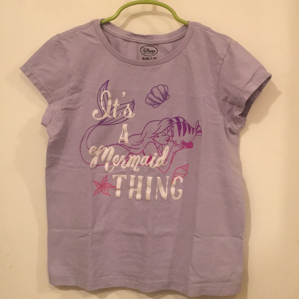 Girls Little Mermaid T-Shirt M (7/8)